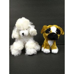 Ty Beanie Boos BRUTUS 6" Glitter Eye Bulldog + GANZ Webkinz Poodle Plush No Code
